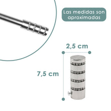 Cargar imagen en el visor de la galería, Barra De Cortinas Universal Extensible Acero Diamante. Plata