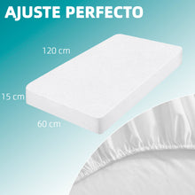 Cargar imagen en el visor de la galería, Protector de Colchón Impermeable y Transpirable para Cuna 60x120cm