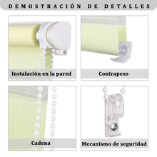 Cargar imagen en el visor de la galería, Estor Enrollable De Doble Capa, Noche y Día, Translúcido y Oscurecido Yellow