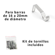 Cargar imagen en el visor de la galería, Soportes de Barra de Cortina para Barra de Ø 16-20mm- Acero Plata