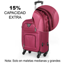 Cargar imagen en el visor de la galería, Juego de Maletas 3pcs Cabina, Mediana y Grande de Tela, Maleta Expandible- Burdeos