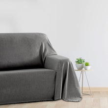 Cargar imagen en el visor de la galería, Colcha Plaid Multiusos, Jarapas para Sofá- Liso Gris Oscuro
