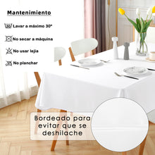 Cargar imagen en el visor de la galería, Mantel Antimanchas, Rectangular, Resistente, Impermeable- Blanco