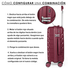 Cargar imagen en el visor de la galería, Maleta de Viaje de Cabina de Polipropileno, Resistente y Ruedas 360º- Burdeos