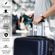 Cargar imagen en el visor de la galería, Maleta de Viaje Cabina, Mediana, Grande, rígida 100% de Polipropileno y ABS- Marino