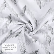 Cargar imagen en el visor de la galería, Juego Sábanas de Verano y Entretiempo 50% Algodón y 50% poliéster- Zig Zag Gris
