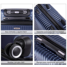 Cargar imagen en el visor de la galería, Maleta de Viaje Cabina, Mediana, Grande, rígida 100% de Polipropileno y ABS- Marino