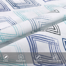 Cargar imagen en el visor de la galería, Juego Sábanas Estampadas de Verano y Entretiempo 100% Poliéster- Rombos