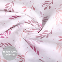 Cargar imagen en el visor de la galería, Juego Sábanas Estampadas de Verano y Entretiempo 100% Poliéster- Hojas Rosa