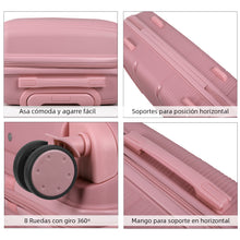 Cargar imagen en el visor de la galería, Juego de 4 Maletas de Viaje Neceser, Cabina, Mediana y Grande de Polipropileno- Nude Pink