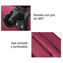 Cargar imagen en el visor de la galería, Juego de Maletas 3pcs Cabina, Mediana y Grande de Tela, Maleta Expandible- Burdeos