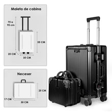 Cargar imagen en el visor de la galería, Maleta de Cabina con Neceser de Policarbonato y ABS con USB- Negro