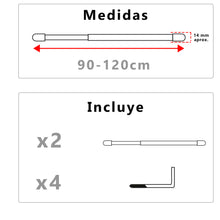 Cargar imagen en el visor de la galería, 2 Piezas de Barra Extensible para Cortinas, Barra de Tensión