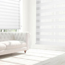 Cargar imagen en el visor de la galería, Estor Enrollable De Doble Capa, Noche y Día, Translúcido y Oscurecido Blanco