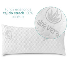 Cargar imagen en el visor de la galería, Almohada de Copos Viscoelásticos, Tejido Strech de Aloe Vera- 70cm Pack 2