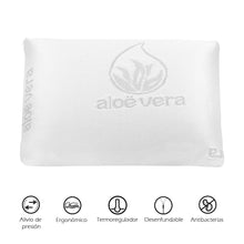 Cargar imagen en el visor de la galería, Almohada de viaje viscoelástica con tejido de Aloe Vera