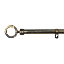 Cargar imagen en el visor de la galería, Barra De Cortinas Universal Extensible Metal Aro. Negro+Dorado