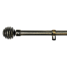 Cargar imagen en el visor de la galería, Barra De Cortinas Universal Extensible Metal Bola Rota. Negro+Dorado