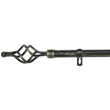 Cargar imagen en el visor de la galería, Barra De Cortinas Universal Extensible Metal Trenza. Negro+Dorado