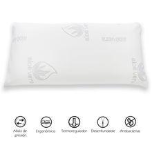 Cargar imagen en el visor de la galería, Almohada viscoelástica con tejido de Aloe Vera - 105 cm