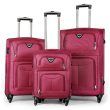Cargar imagen en el visor de la galería, Juego de Maletas 3pcs Cabina, Mediana y Grande de Tela, Maleta Expandible- Burdeos