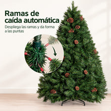 Cargar imagen en el visor de la galería, Árbol de Navidad Artificial con Piñas Decorativas Altura de 180/210cm