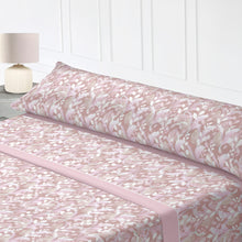 Cargar imagen en el visor de la galería, Juego Sábanas Estampadas de Verano y Entretiempo 100% Poliéster- Hojas Malva