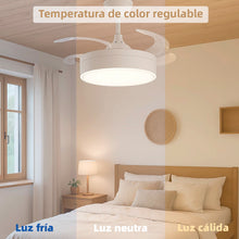 Cargar imagen en el visor de la galería, Ventilador de Techo con Luz LED 72W,Aspas Retráctiles y Motor DC