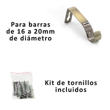 Cargar imagen en el visor de la galería, Soportes de Barra de Cortina para Barra de Ø 16-20mm- Acero Dorado