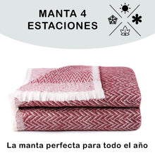 Cargar imagen en el visor de la galería, Manta o Colcha 4 Estaciones de Algodón- Granate