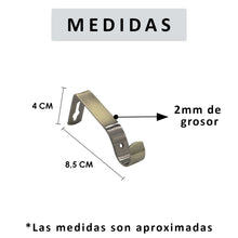 Cargar imagen en el visor de la galería, Soportes de Barra de Cortina para Barra de Ø 16-20mm- Acero Dorado