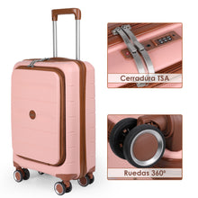 Cargar imagen en el visor de la galería, Maleta de Cabina 55x22x36cm de Polipropileno con Cerradura TSA - Rosa