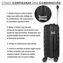 Cargar imagen en el visor de la galería, Maleta de Viaje de Cabina de Polipropileno, Resistente y Ruedas 360º- Negro