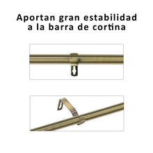 Cargar imagen en el visor de la galería, Soportes de Barra de Cortina para Barra de Ø 16-20mm- Acero Dorado