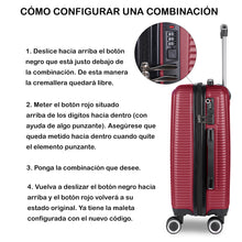 Cargar imagen en el visor de la galería, Maleta de Viaje Cabina, Mediana, Grande, rígida 100% de Polipropileno y ABS- Burdeos