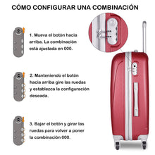 Cargar imagen en el visor de la galería, Juego de 3 Maletas de Viaje Cabina, Mediana y Grande de ABS - Burdeos
