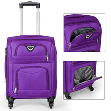 Cargar imagen en el visor de la galería, Juego de Maletas 3pcs Cabina, Mediana y Grande de Tela, Maleta Expandible- Lila