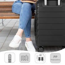 Cargar imagen en el visor de la galería, Maleta de Viaje de Cabina de Polipropileno, Resistente y Ruedas 360º- Negro