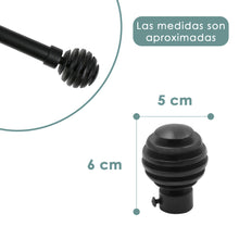 Cargar imagen en el visor de la galería, Barra De Cortinas Universal Extensible Metal Bola Rota. Negro