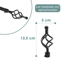 Cargar imagen en el visor de la galería, Barra De Cortinas Universal Extensible Metal Trenza. Negro