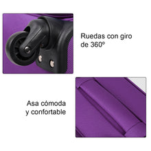 Cargar imagen en el visor de la galería, Juego de Maletas 3pcs Cabina, Mediana y Grande de Tela, Maleta Expandible- Lila