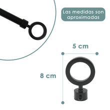 Cargar imagen en el visor de la galería, Barra De Cortinas Universal Extensible Metal Aro. Negro