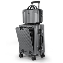 Cargar imagen en el visor de la galería, Maleta de Cabina con Neceser de Policarbonato y ABS con USB- Gris Oscuro