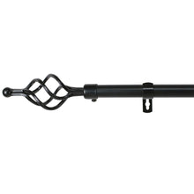 Cargar imagen en el visor de la galería, Barra De Cortinas Universal Extensible Metal Trenza. Negro