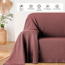 Cargar imagen en el visor de la galería, Colcha Plaid Multiusos, Jarapas para Sofá- Liso Granate