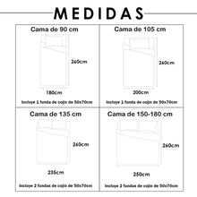 Cargar imagen en el visor de la galería, Colcha Bouti Estampada para Verano y Entretiempo. Incluye Funda de cojín- Hojas Rosa