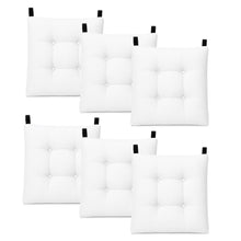 Cargar imagen en el visor de la galería, Cojines para Silla de 40x40x8cm Acolchados con Cintas de Sujeción Antideslizantes- Blanco