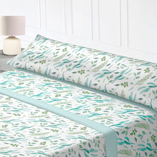 Cargar imagen en el visor de la galería, Juego Sábanas Estampadas de Verano y Entretiempo 100% Poliéster- Hojas Verde