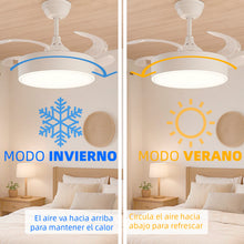 Cargar imagen en el visor de la galería, Ventilador de Techo con Luz LED 72W,Aspas Retráctiles y Motor DC