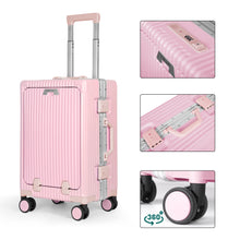 Cargar imagen en el visor de la galería, Maleta de Cabina de Policarbonato y ABS con USB- Rosa